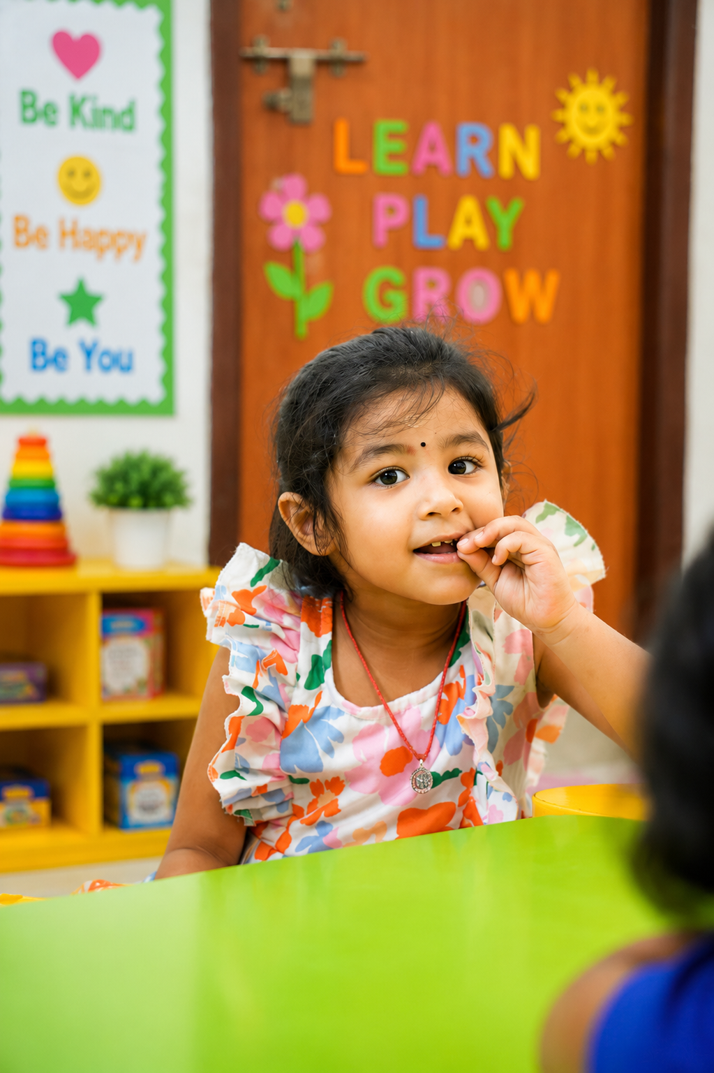 Group of smiling preschool children in a warm, caring setting